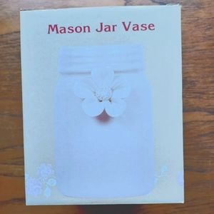 Mason Jar Vase with flower motif